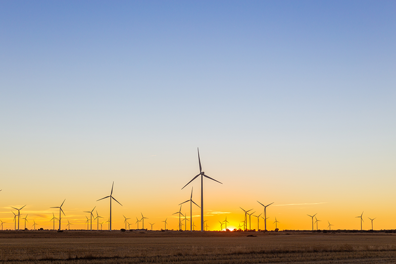 Windfarm sunset