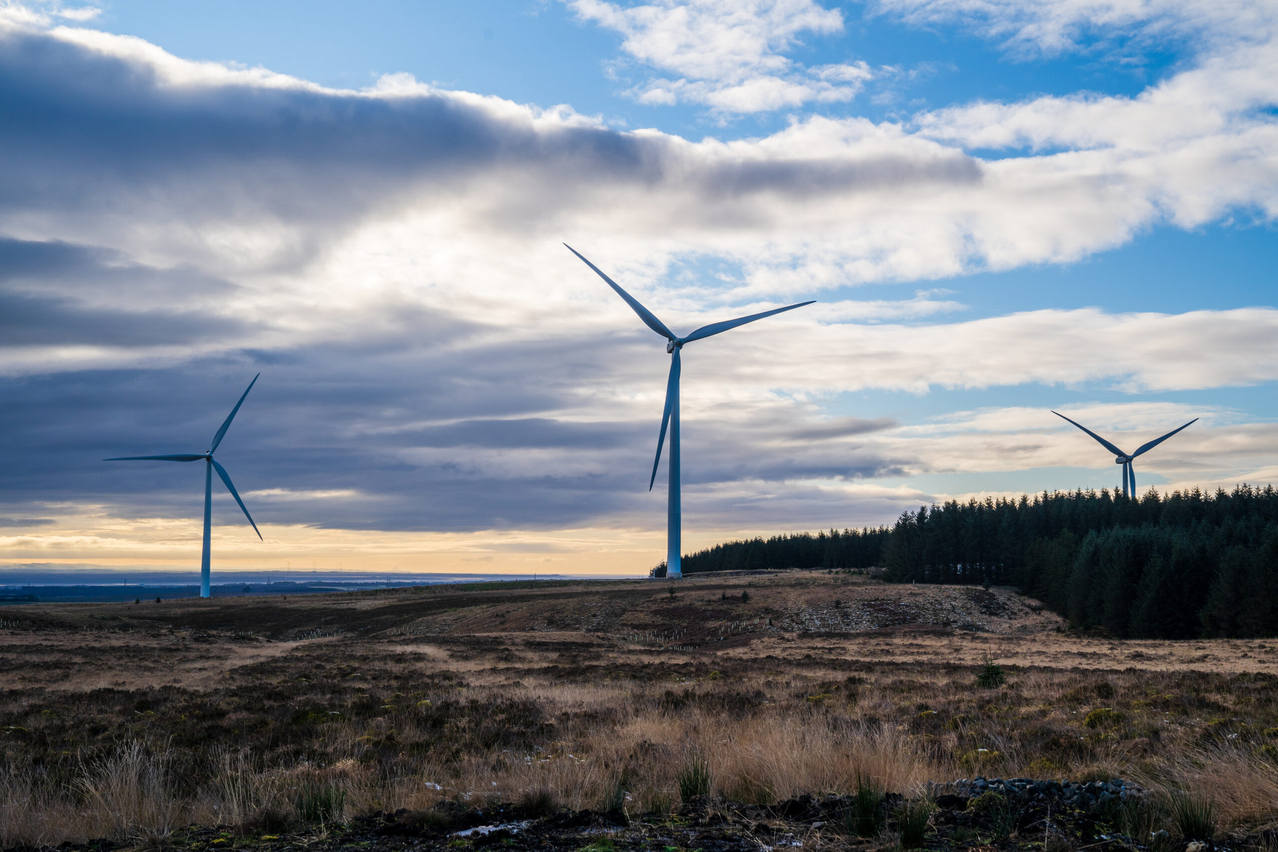 Wind turbines on hill