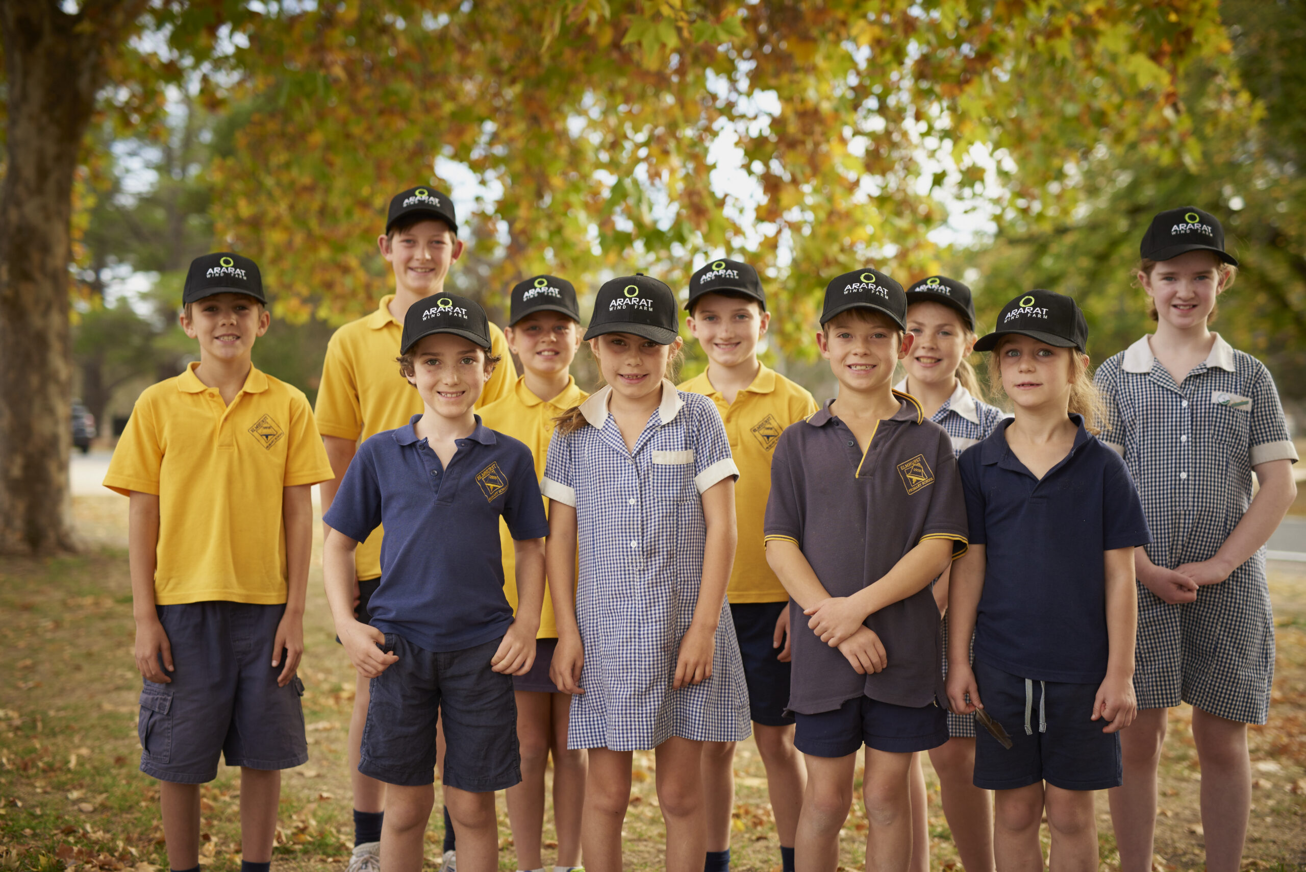 Schoolchildren stood in a group